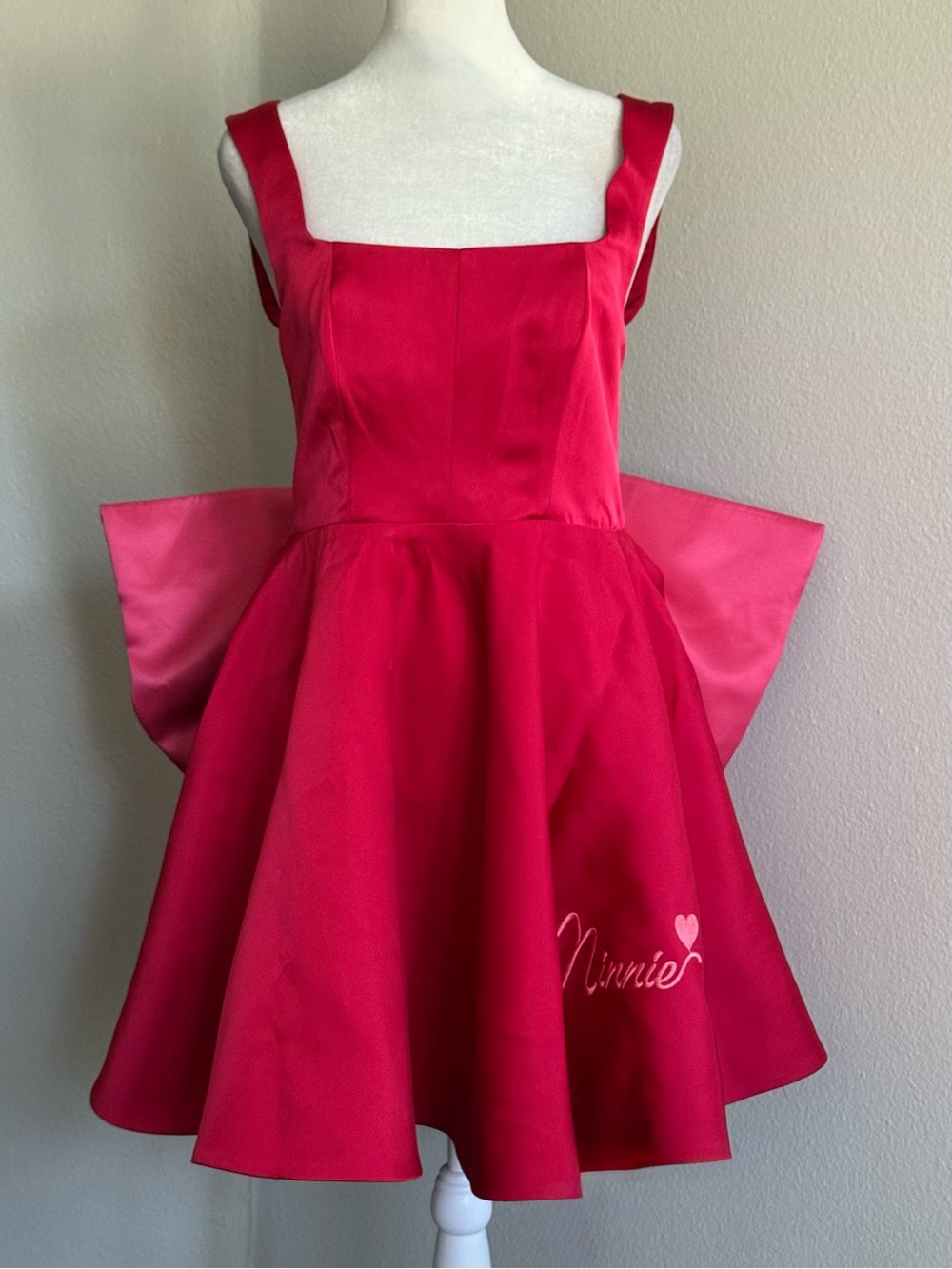 Disney & Macy’s Women's Minnie Mouse Bow-Back Fit & Flare Red/Pink Party Dress